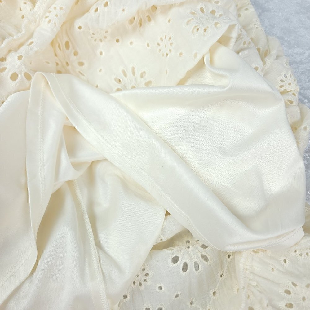 Ryan Michelle Women's 100% Cotton Cream Midi Dress Size Large (NWT) - Picture 8 of 14